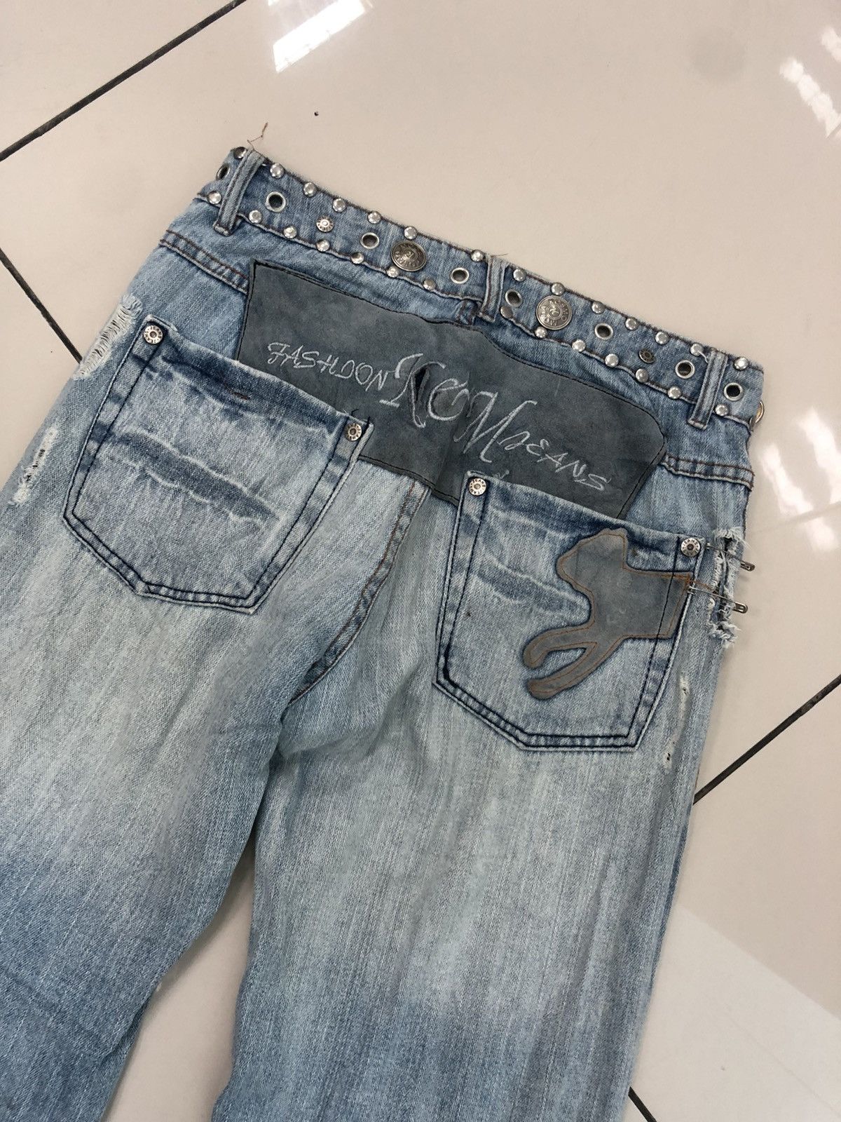 Seditionaries Distressed COSMO MODA denim with Rare Iron Button at Waist Size US 31 - 15 Thumbnail