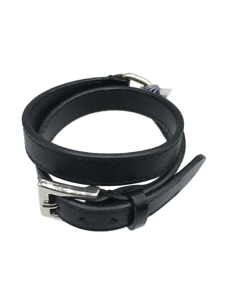 image of Undercover Ss20 Patti Smith "future Is The Past" Leather Wristband in Black, Men's