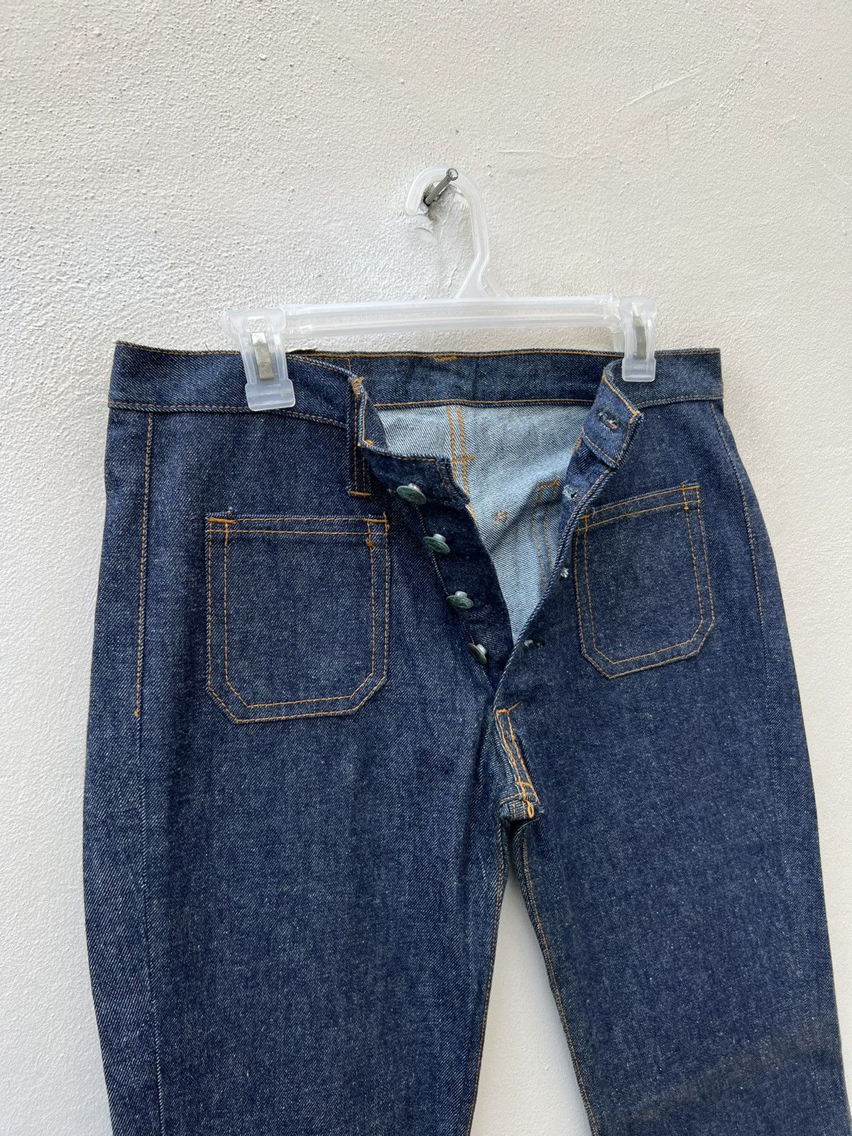 Vintage Vintage 70s SANSON Blue Denim Super Flare Jeans Size US 32 / EU 48 - 9 Thumbnail