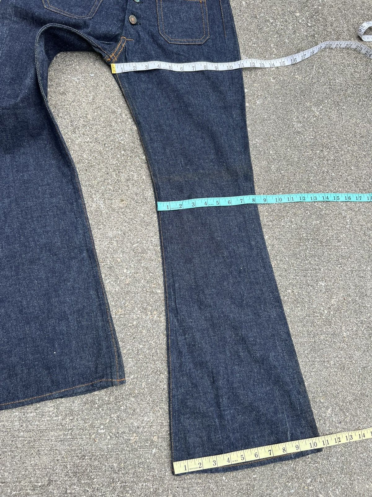 Vintage Vintage 70s SANSON Blue Denim Super Flare Jeans Size US 32 / EU 48 - 3 Thumbnail