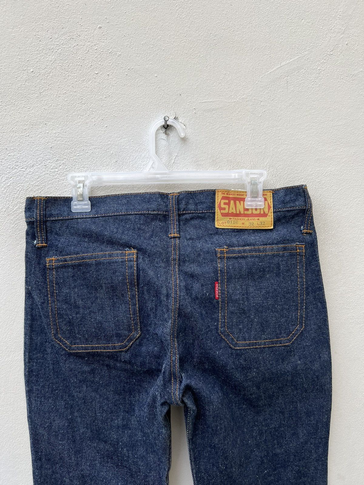 Vintage Vintage 70s SANSON Blue Denim Super Flare Jeans Size US 32 / EU 48 - 17 Thumbnail