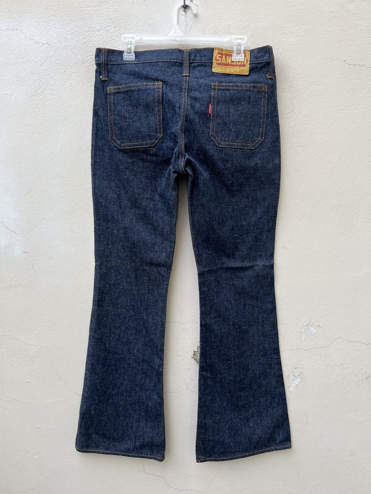 Vintage Vintage 70s SANSON Blue Denim Super Flare Jeans Size US 32 / EU 48 - 16 Thumbnail