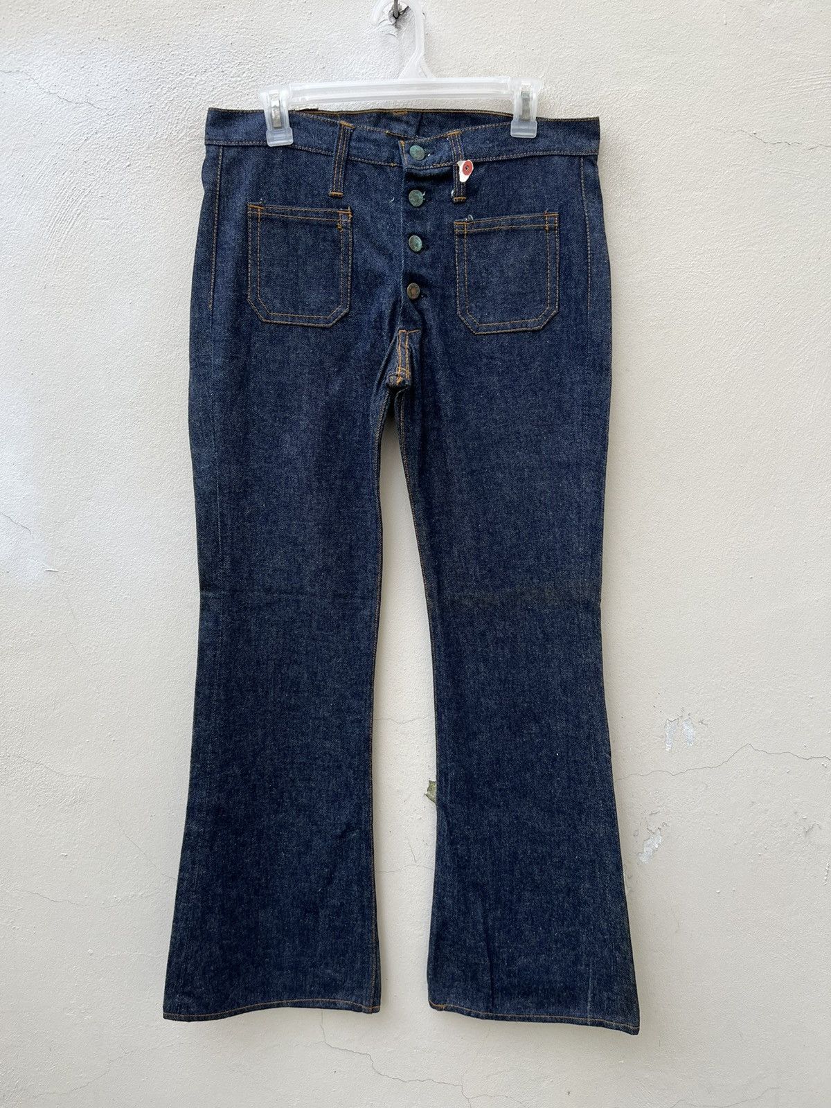 Vintage Vintage 70s SANSON Blue Denim Super Flare Jeans Size US 32 / EU 48 - 6 Thumbnail