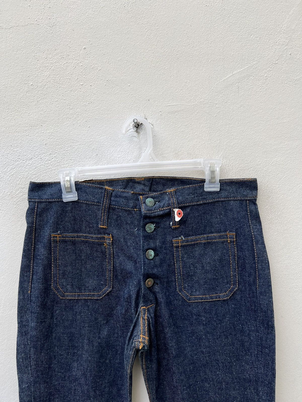 Vintage Vintage 70s SANSON Blue Denim Super Flare Jeans Size US 32 / EU 48 - 7 Thumbnail