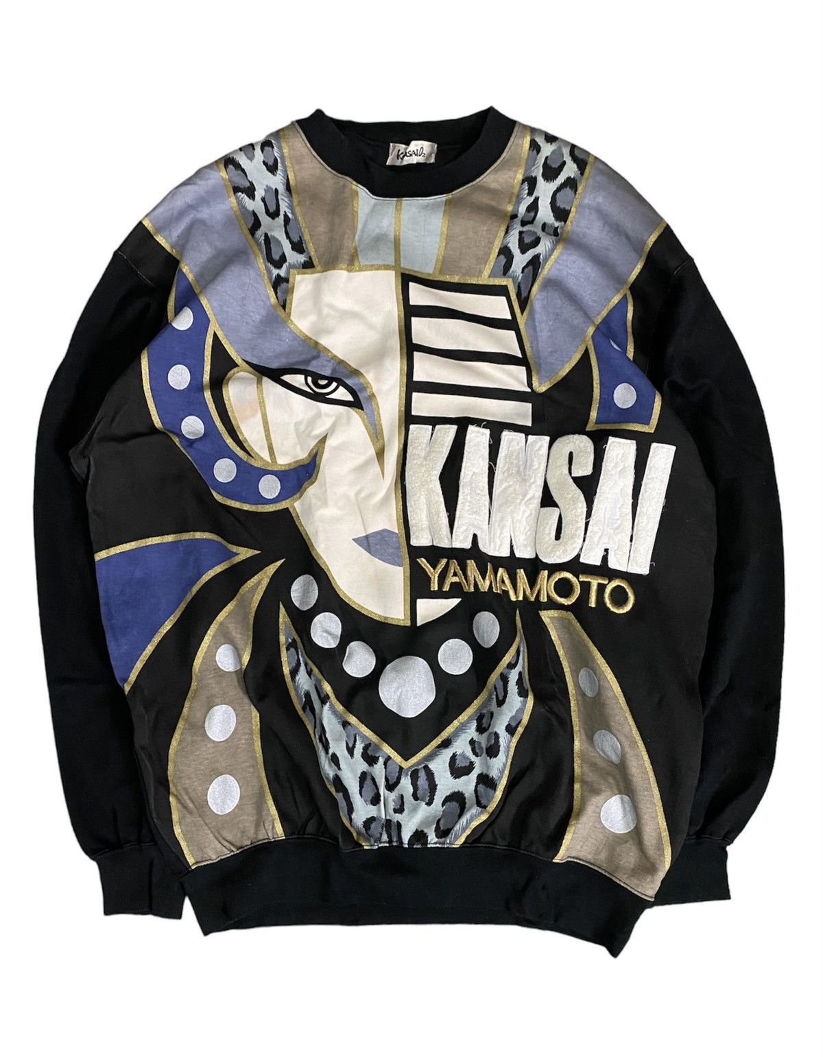 Kansai Yamamoto 80's Face Sweatshirt tribute to David Bowie face Size US L / EU 52-54 / 3 - 1 Thumbnail