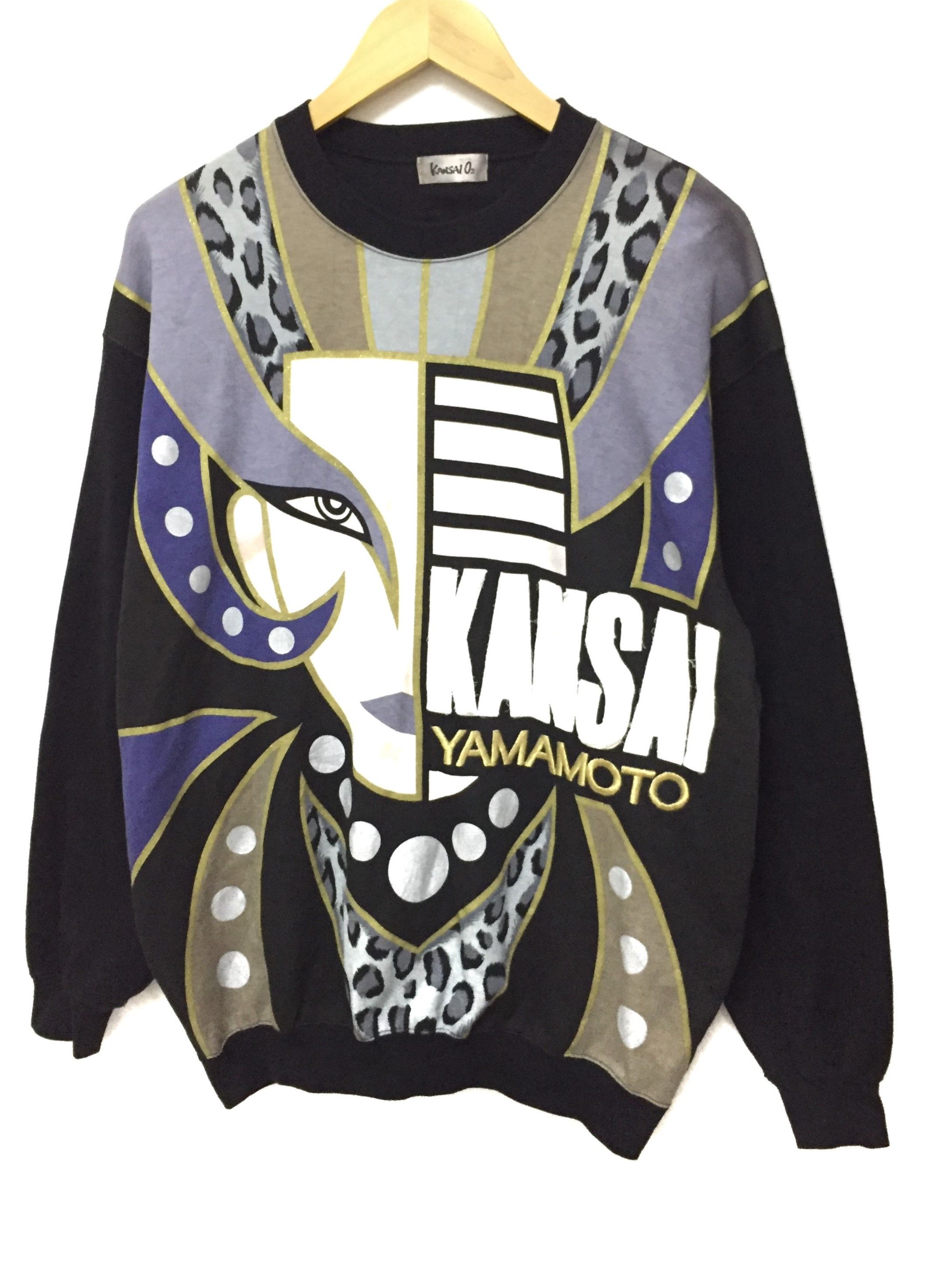 Kansai Yamamoto 80's Face Sweatshirt tribute to David Bowie face Size US L / EU 52-54 / 3 - 2 Thumbnail