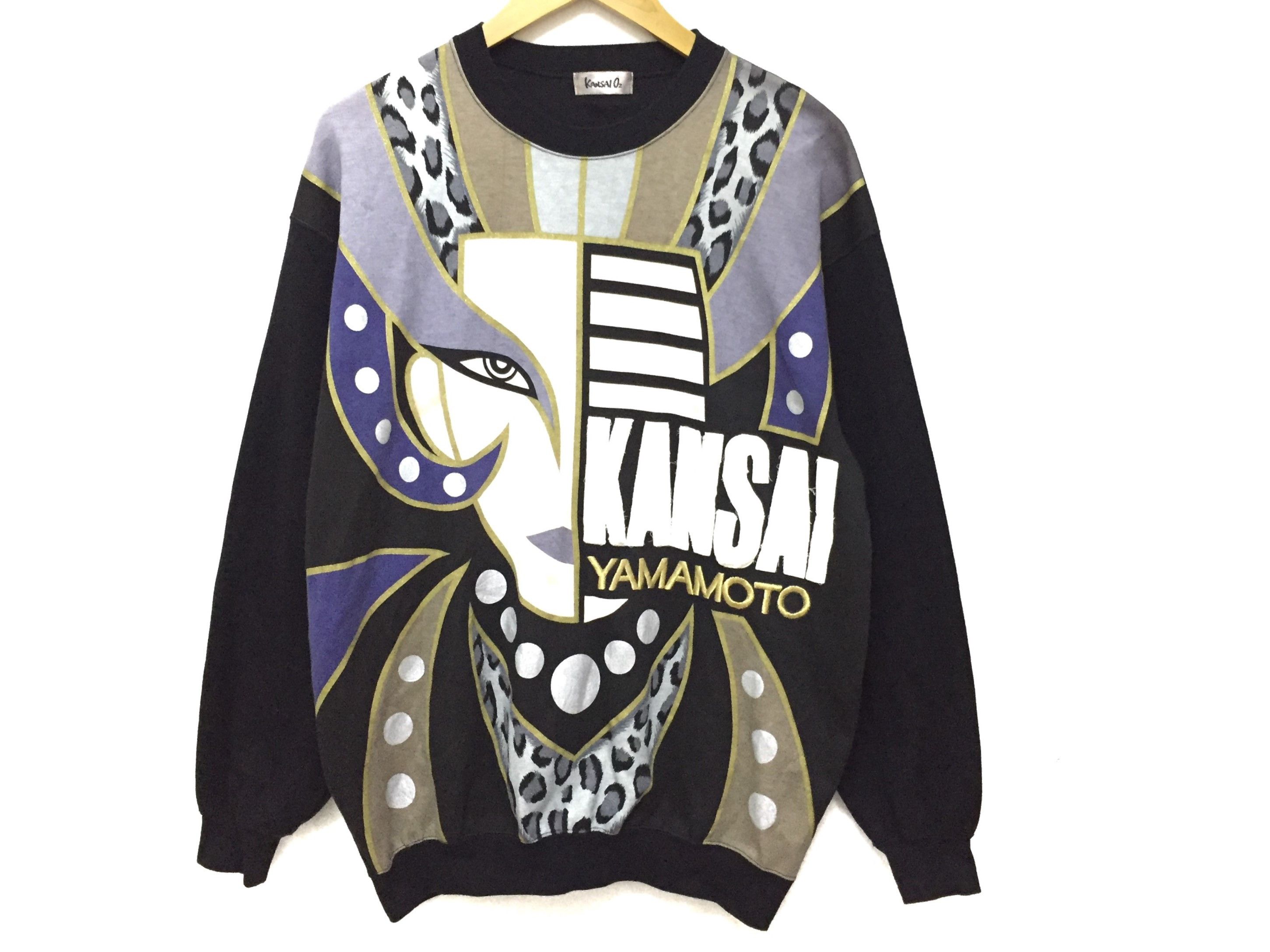Kansai Yamamoto 80's Face Sweatshirt tribute to David Bowie face Size US L / EU 52-54 / 3 - 3 Thumbnail