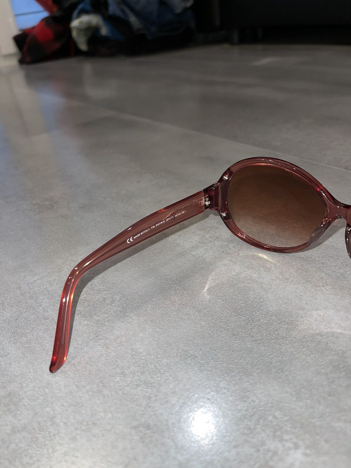 Saint Laurent Paris Yves Saint Laurent YSL6127/K/S Peach Red Sunglasses Size ONE SIZE - 13 Thumbnail