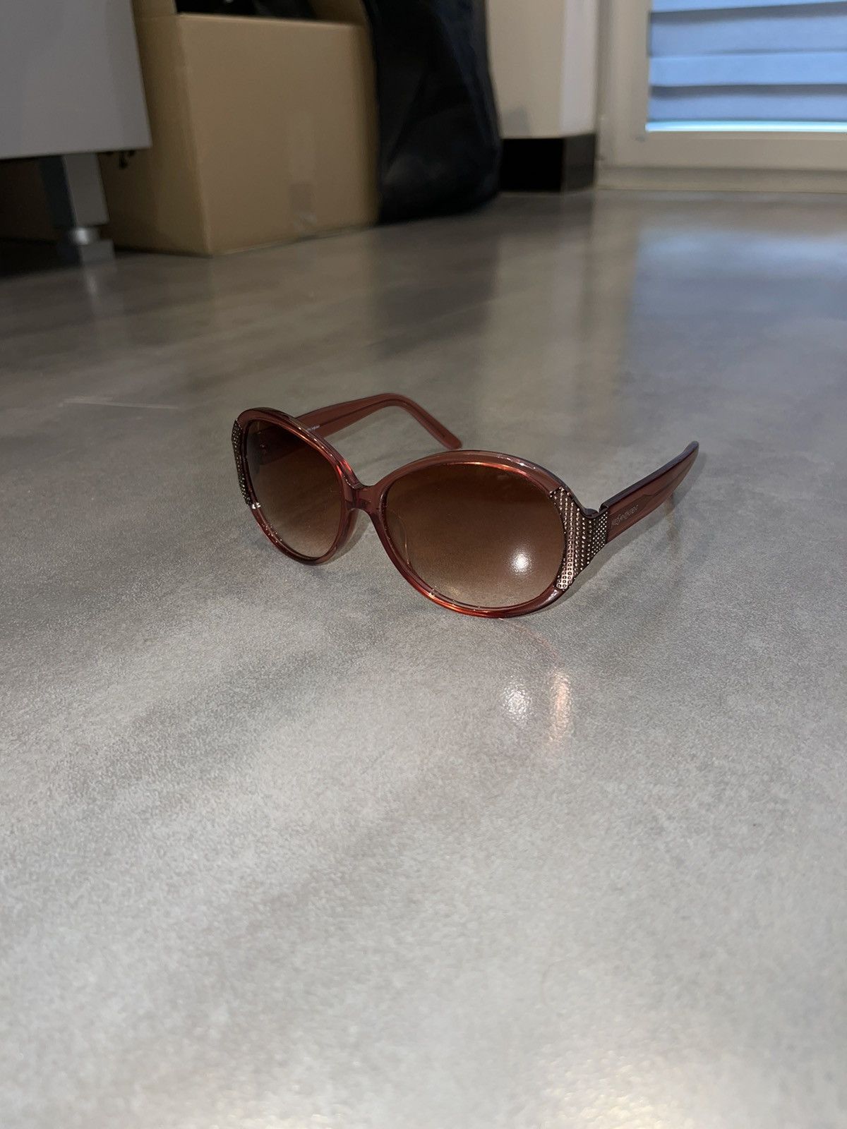 Saint Laurent Paris Yves Saint Laurent YSL6127/K/S Peach Red Sunglasses Size ONE SIZE - 1 Thumbnail