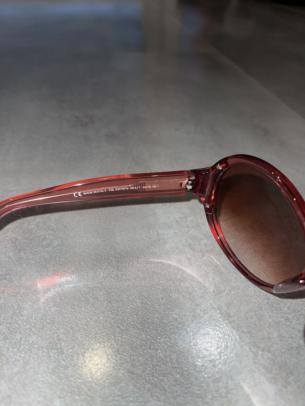 Saint Laurent Paris Yves Saint Laurent YSL6127/K/S Peach Red Sunglasses Size ONE SIZE - 14 Thumbnail