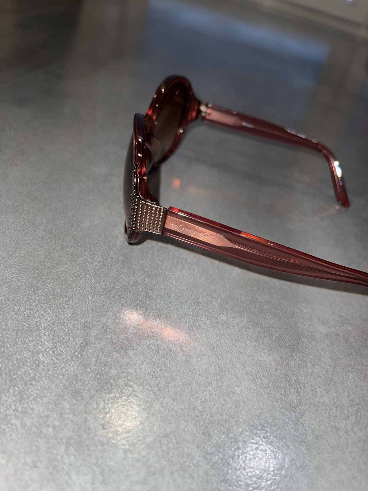 Saint Laurent Paris Yves Saint Laurent YSL6127/K/S Peach Red Sunglasses Size ONE SIZE - 6 Thumbnail