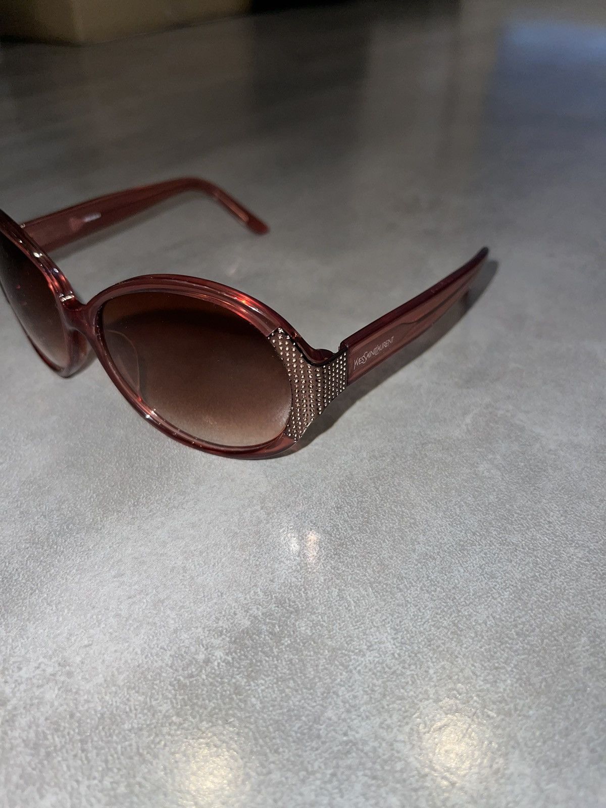 Saint Laurent Paris Yves Saint Laurent YSL6127/K/S Peach Red Sunglasses Size ONE SIZE - 5 Thumbnail
