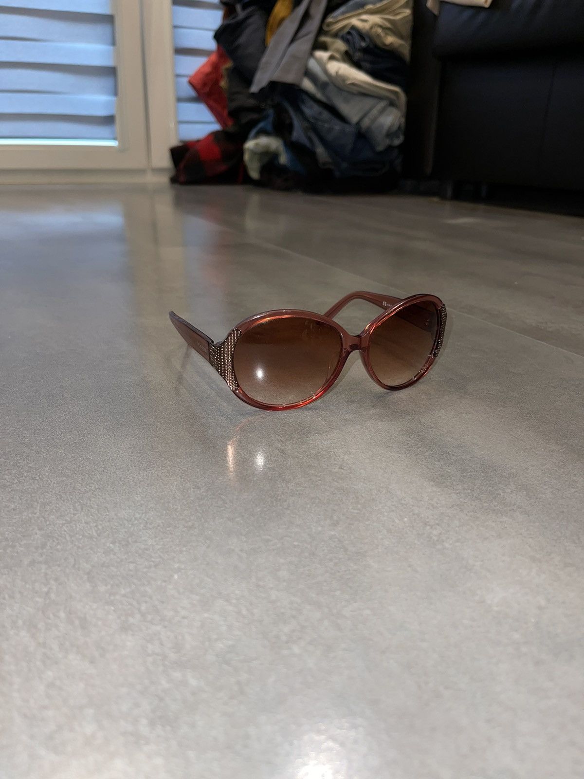 Saint Laurent Paris Yves Saint Laurent YSL6127/K/S Peach Red Sunglasses Size ONE SIZE - 3 Thumbnail