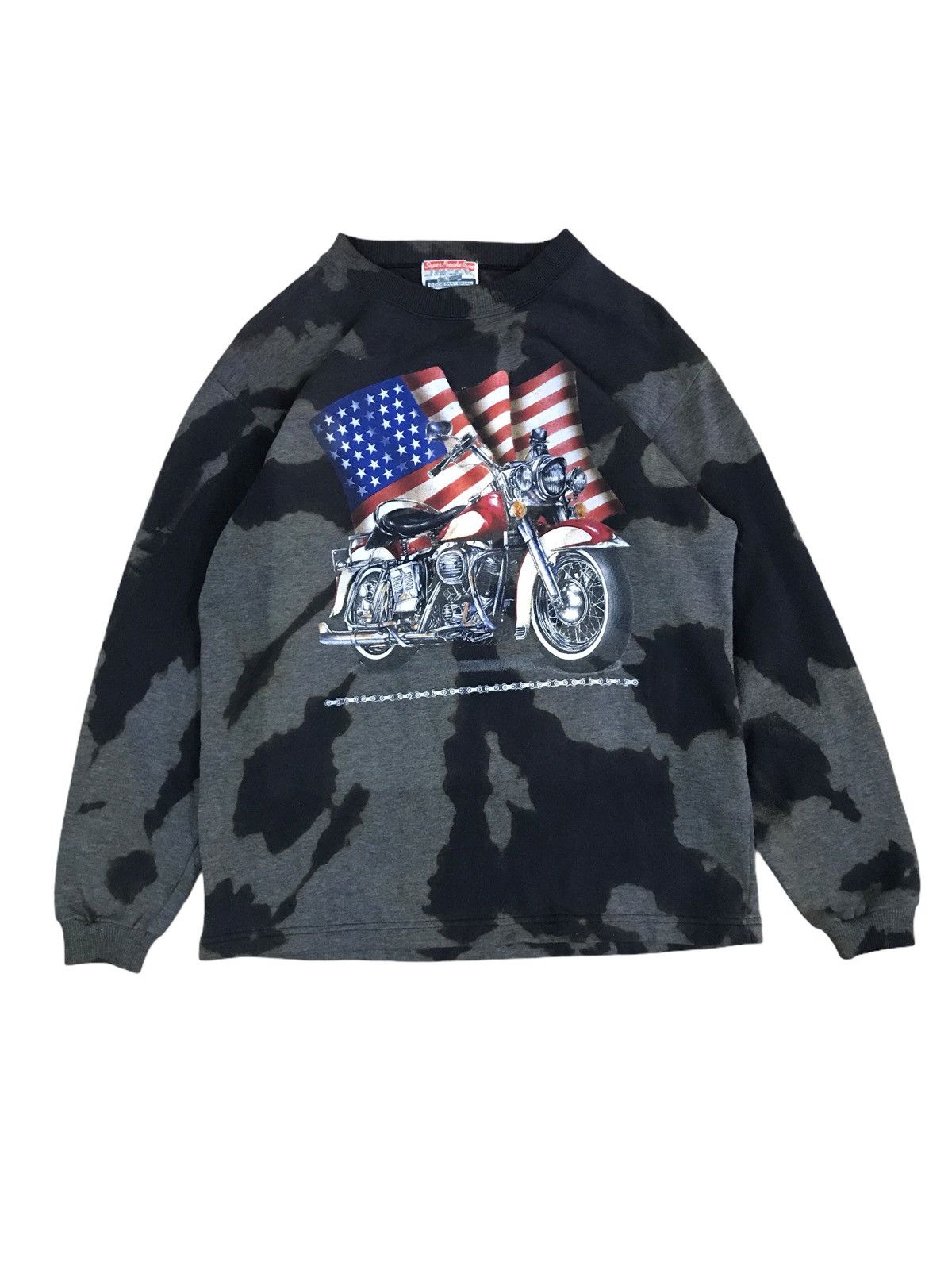 Vintage Vintage Motorcycle Black Tie Dye Big Logo Sweatshirts Size US S / EU 44-46 / 1 - 1 Thumbnail