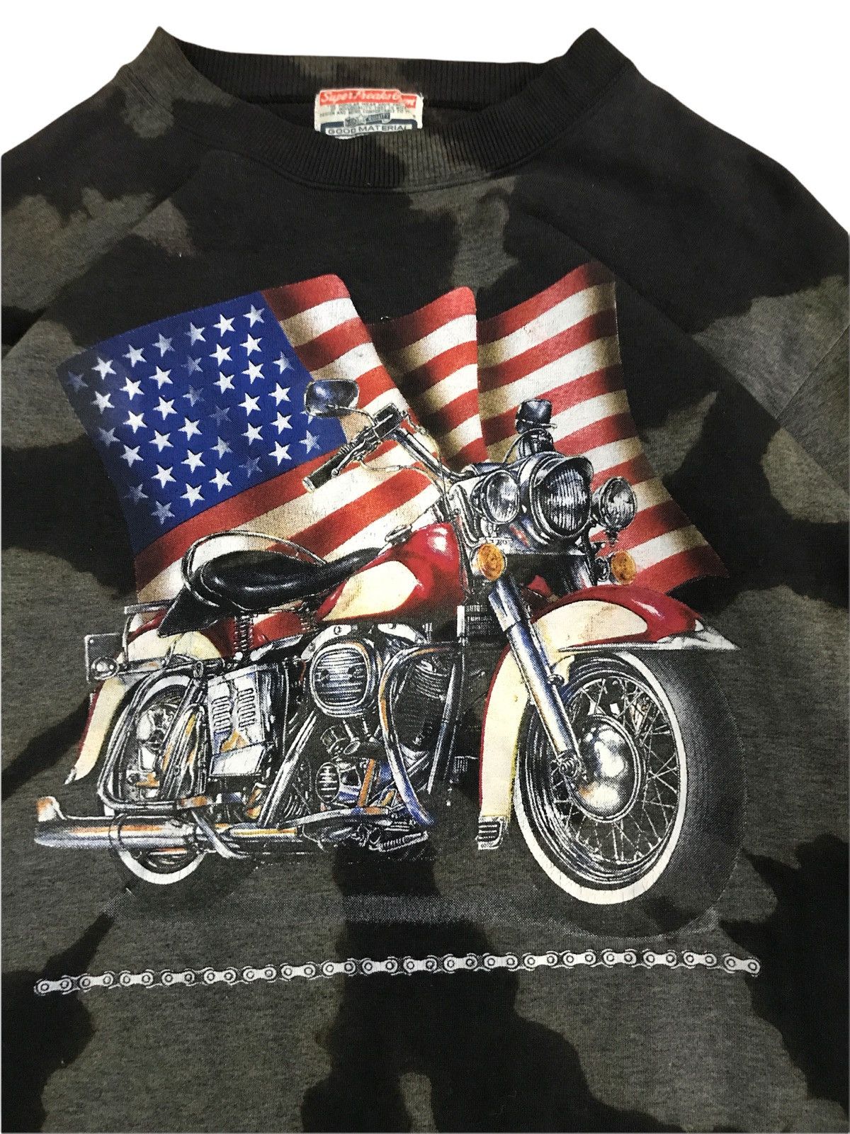 Vintage Vintage Motorcycle Black Tie Dye Big Logo Sweatshirts Size US S / EU 44-46 / 1 - 4 Thumbnail