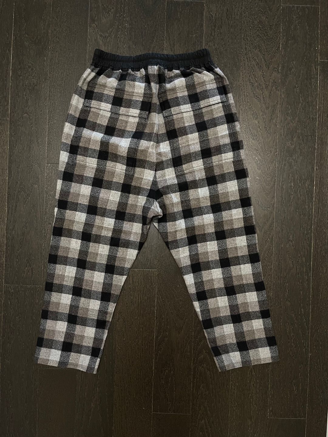 Rick Owens Black Unisex Plaid Astaires Wool Pants, sz W42IT Size US 30 / EU 46 - 2 Thumbnail