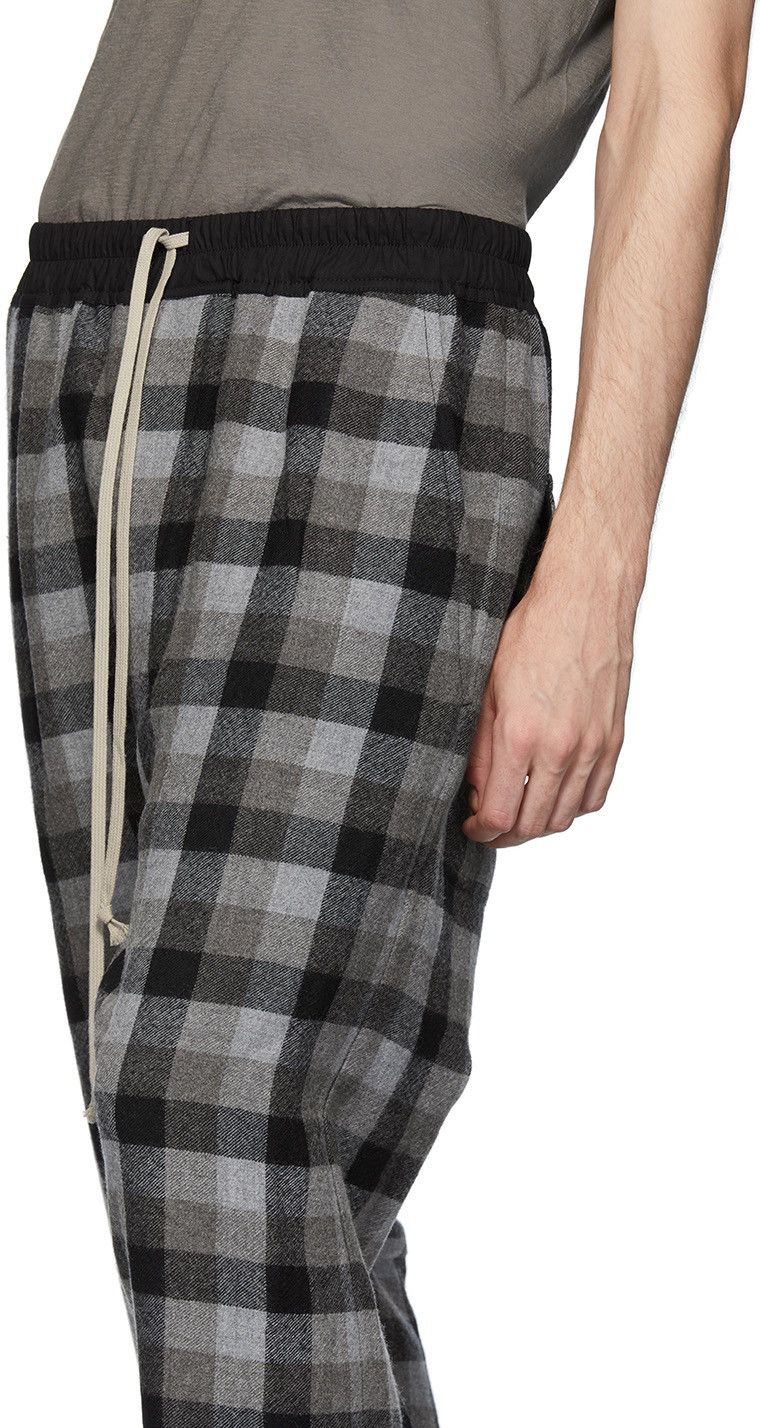 Rick Owens Black Unisex Plaid Astaires Wool Pants, sz W42IT Size US 30 / EU 46 - 7 Thumbnail