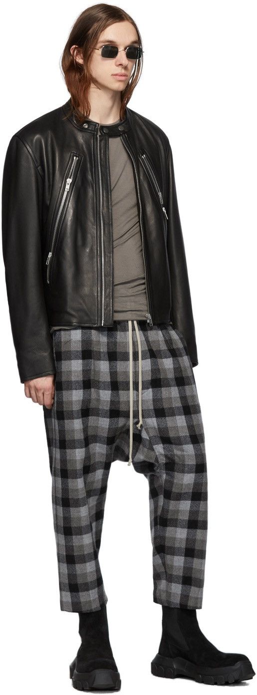 Rick Owens Black Unisex Plaid Astaires Wool Pants, sz W42IT Size US 30 / EU 46 - 8 Thumbnail