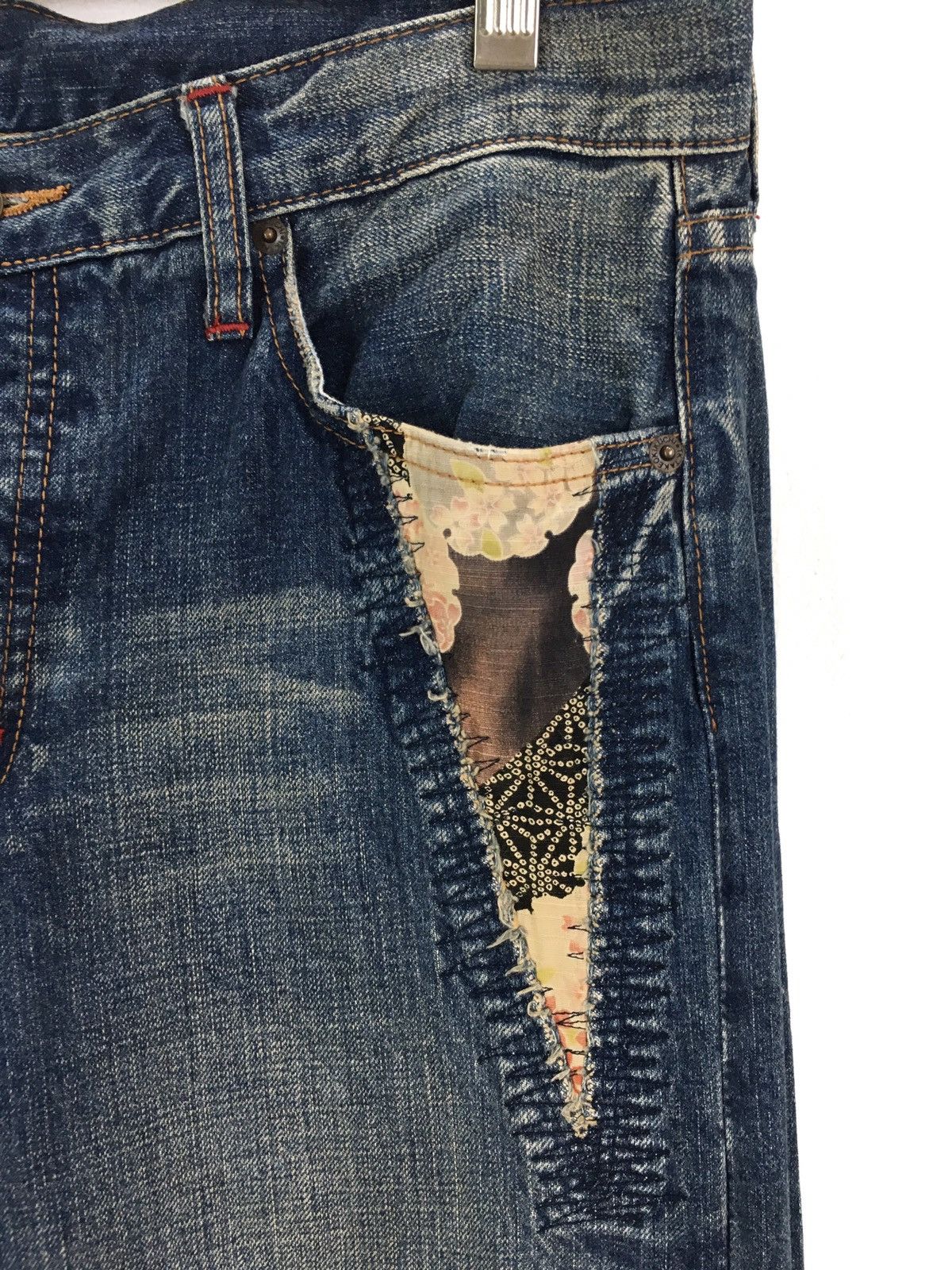 Kapital Japanese Brand TAKEO KIKUCHI Blossom Distressed Denim Jeans Size US 34 / EU 50 - 5 Thumbnail