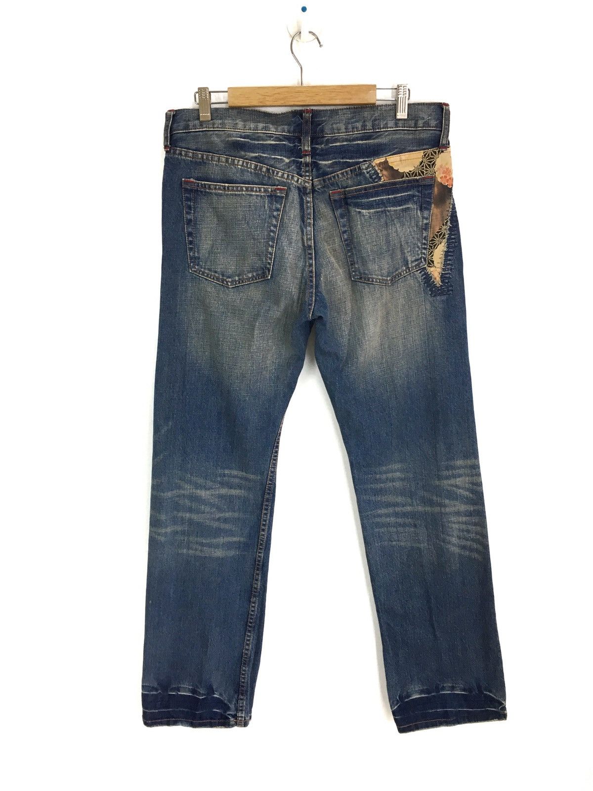 Kapital Japanese Brand TAKEO KIKUCHI Blossom Distressed Denim Jeans Size US 34 / EU 50 - 8 Thumbnail