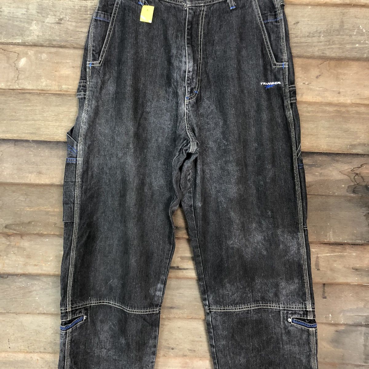 Japanese Brand Transer Black skate Multipocket Denim Pants #3806DL Size US 30 / EU 46 - 4 Thumbnail