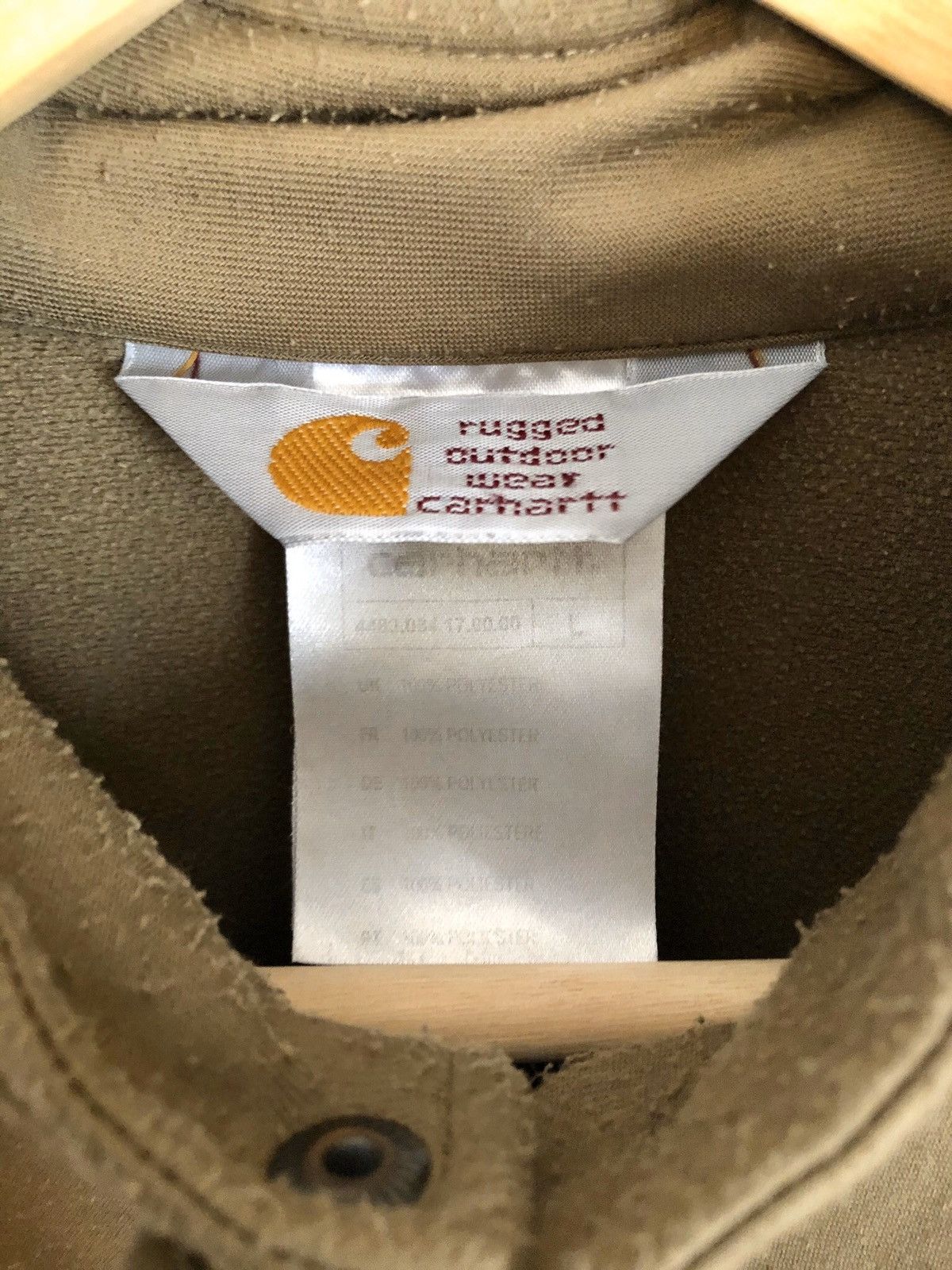 Carhartt Carhartt WIP military green nylon side band track jacket Size US L / EU 52-54 / 3 - 3 Thumbnail