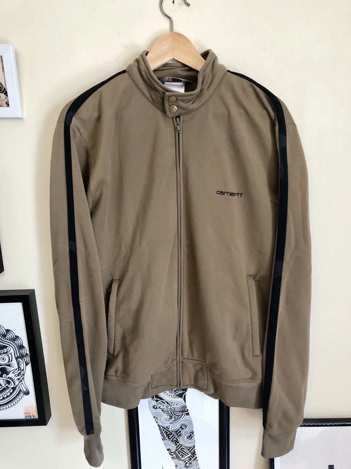 Carhartt Carhartt WIP military green nylon side band track jacket Size US L / EU 52-54 / 3 - 1 Thumbnail