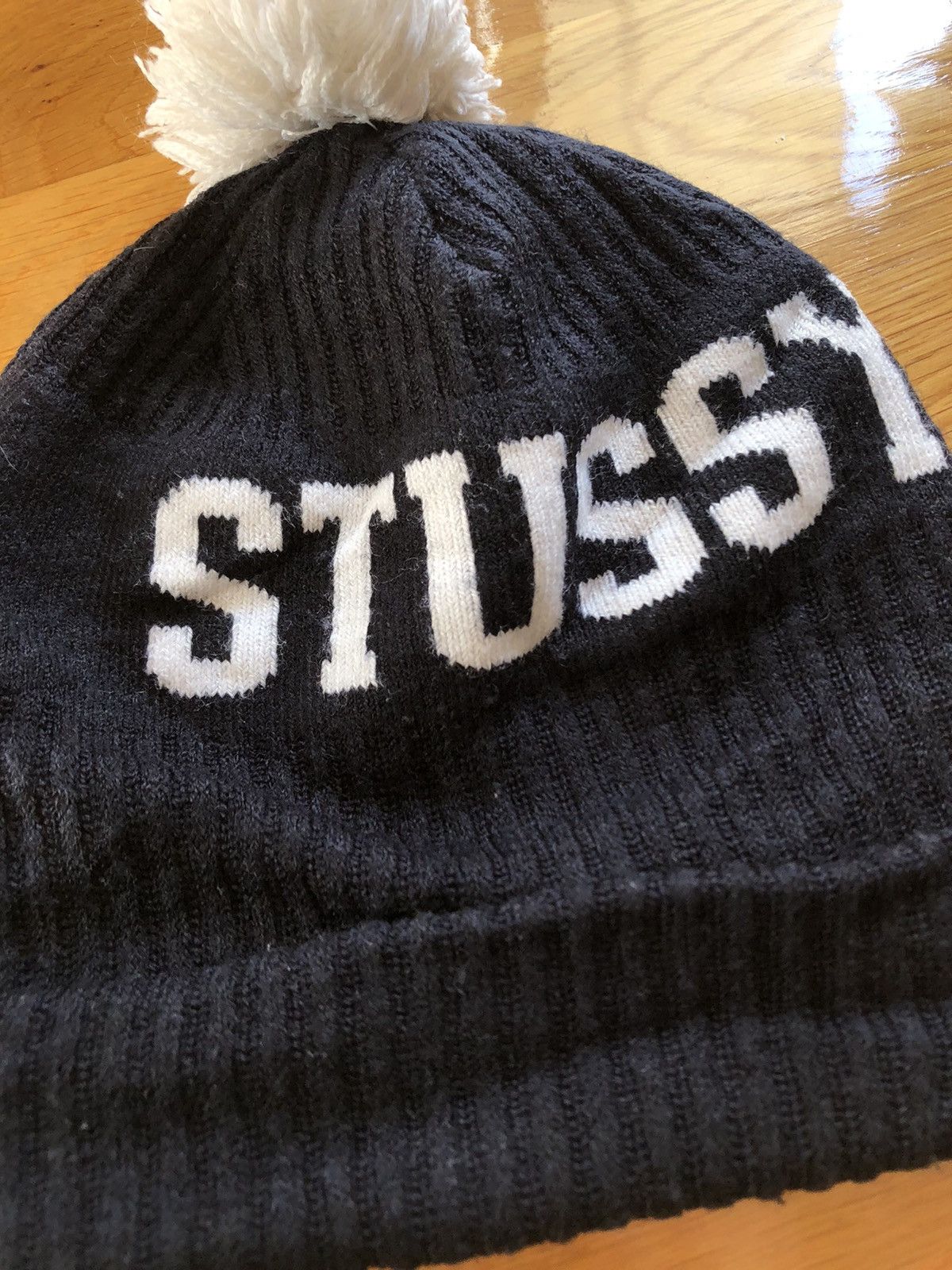 Stussy Stussy Vintage logo folded pompon beanie hat Size ONE SIZE - 2 Thumbnail