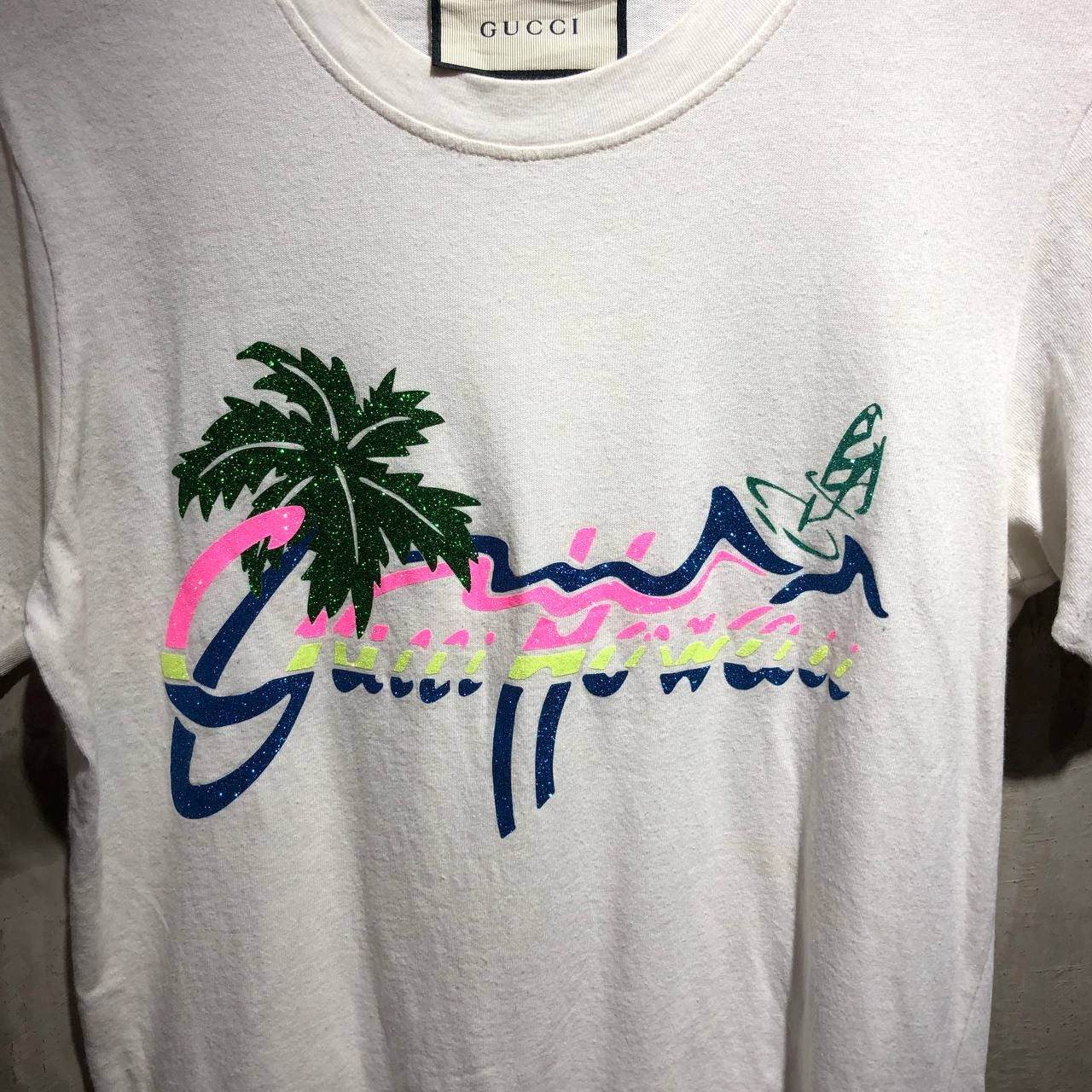 Gucci Gucci Hawaii logo Tee Size US S / EU 44-46 / 1 - 3 Thumbnail
