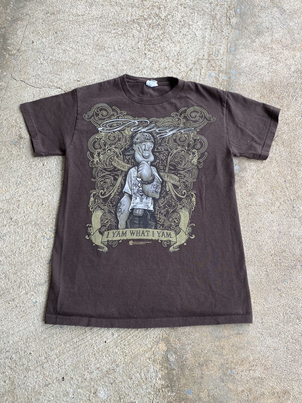 Cartoon Network × Vintage Vintage Y2K Gangster Popeye I Yam What I Yam Cartoon Shirt Size US S / EU 44-46 / 1 - 1 Thumbnail