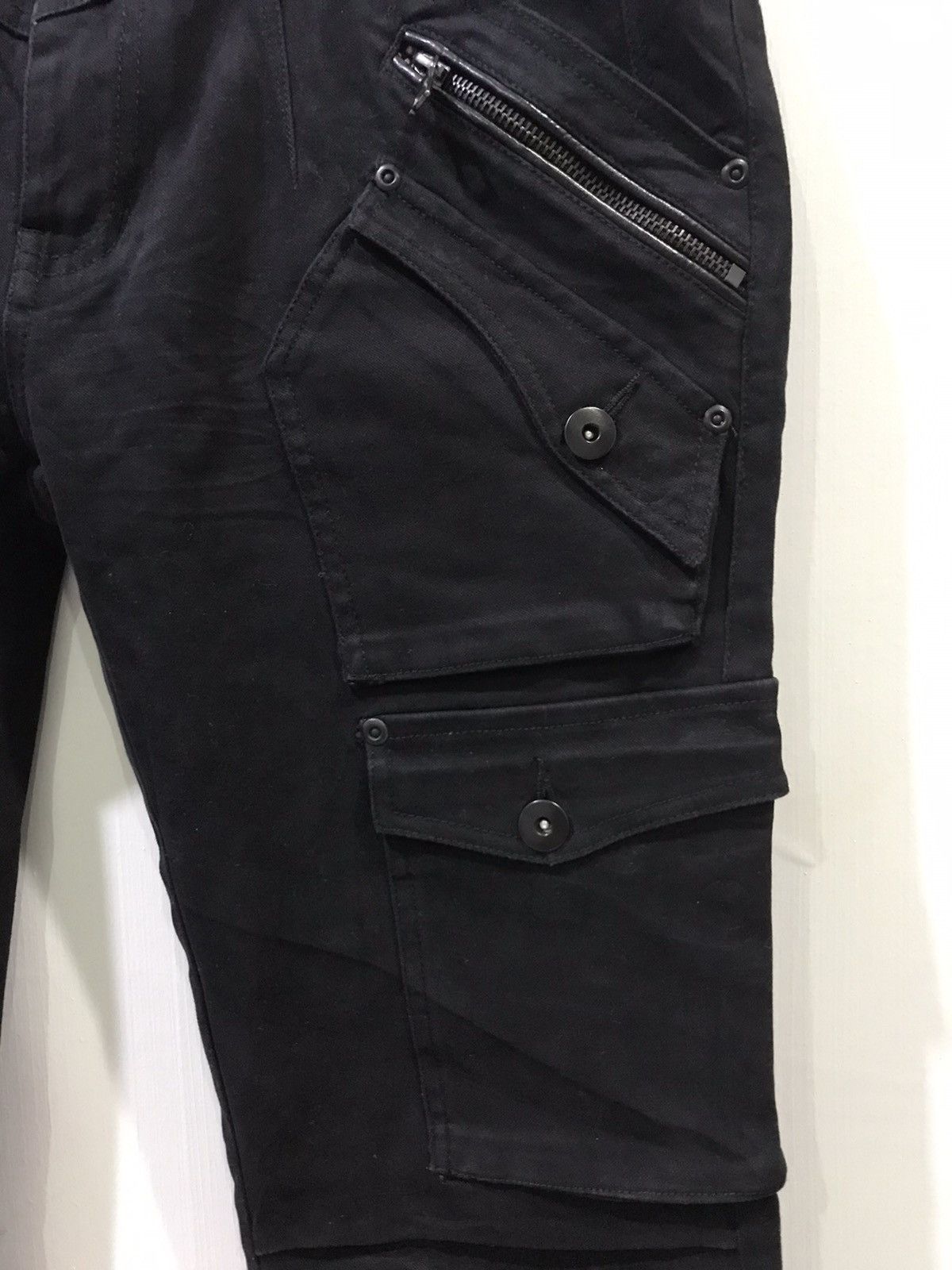 Japanese Brand BLACKVARIA Japan Punk Tactical 8 Pockets Cargo Skinny Pant Size US 33 - 8 Thumbnail
