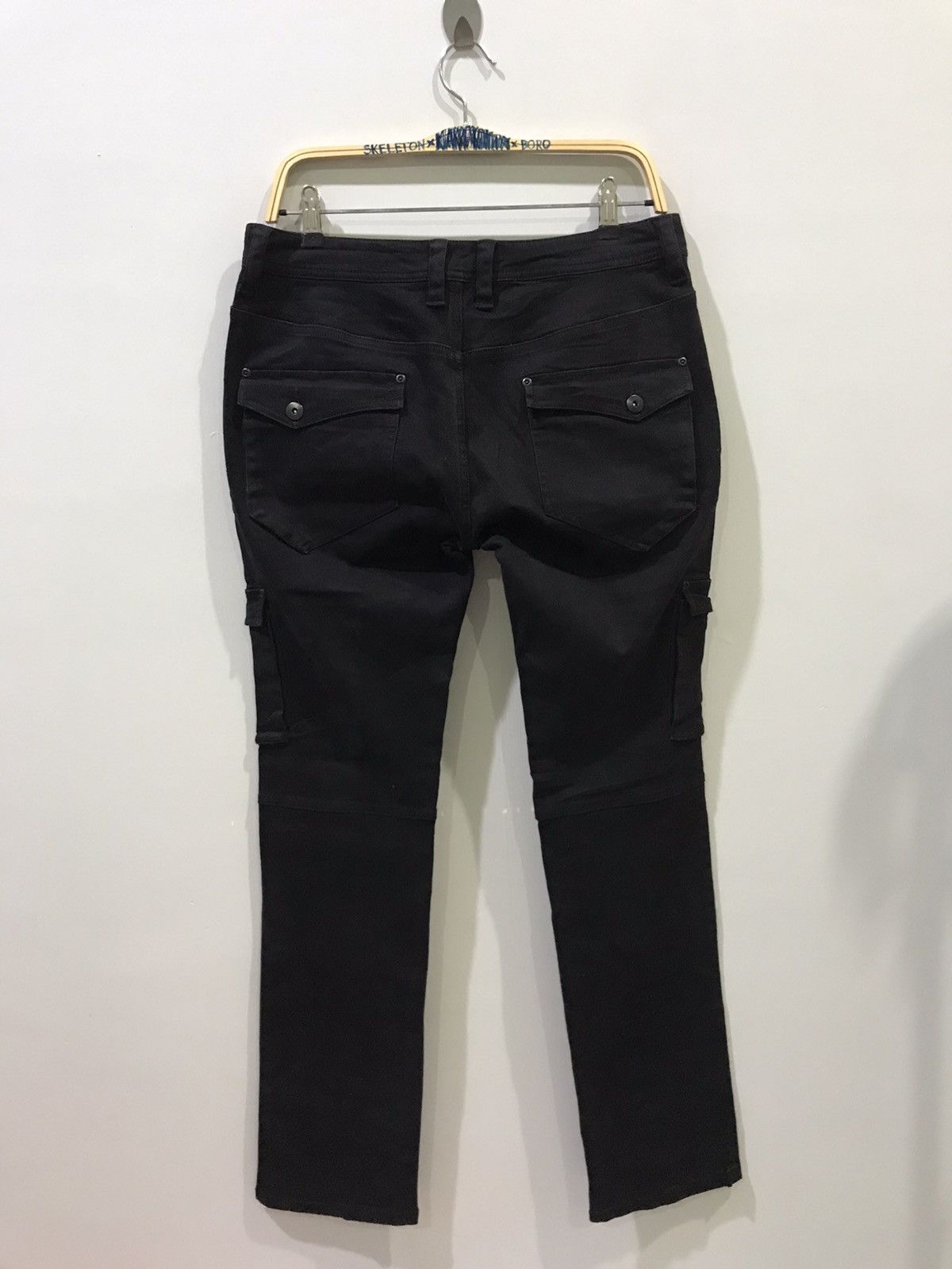 Japanese Brand BLACKVARIA Japan Punk Tactical 8 Pockets Cargo Skinny Pant Size US 33 - 11 Thumbnail