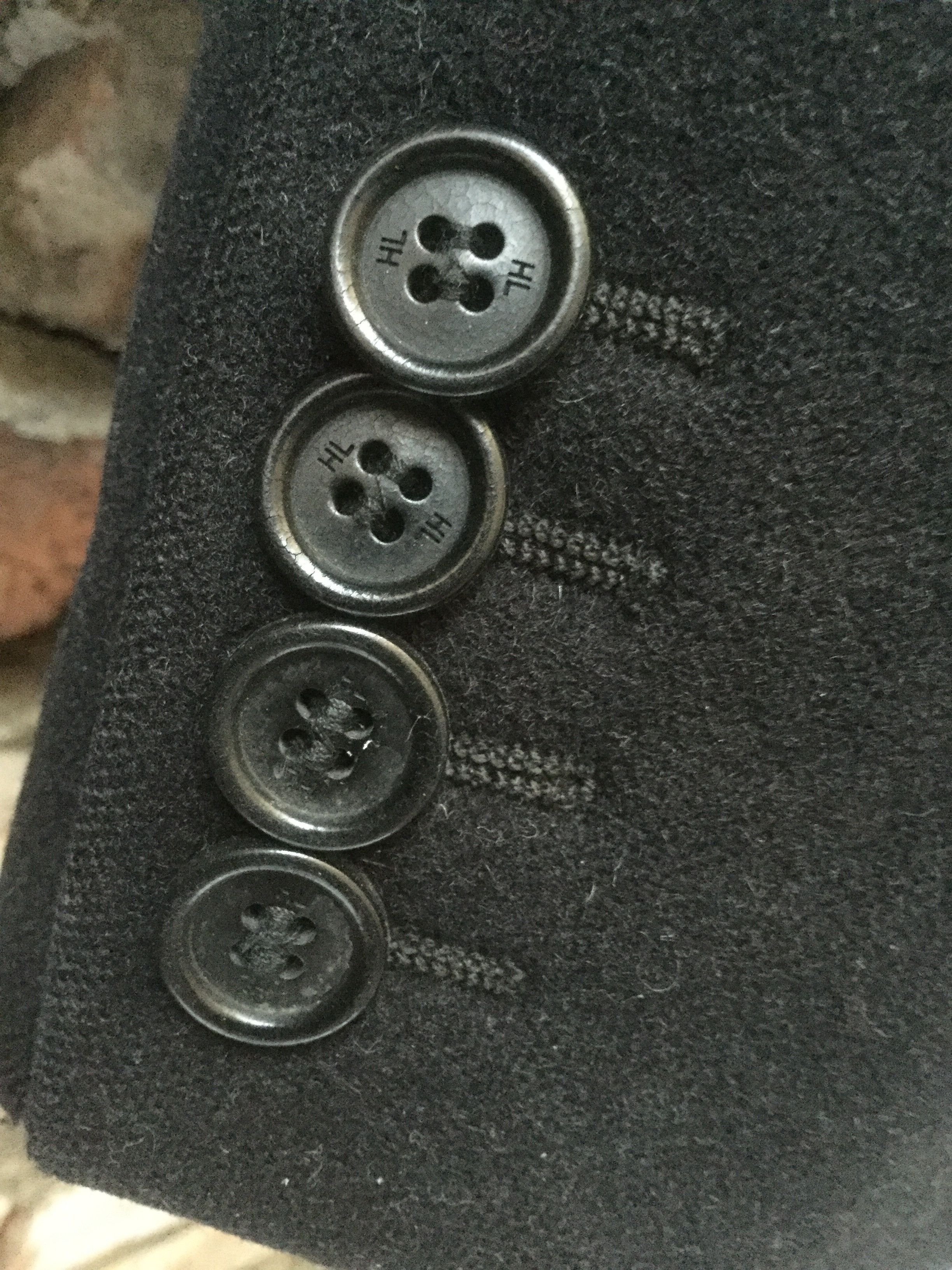 Helmut Lang Real 1990's ARCHIVE BLACK LABEL heavyweight blue pea coat Size US M / EU 48-50 / 2 - 3 Thumbnail