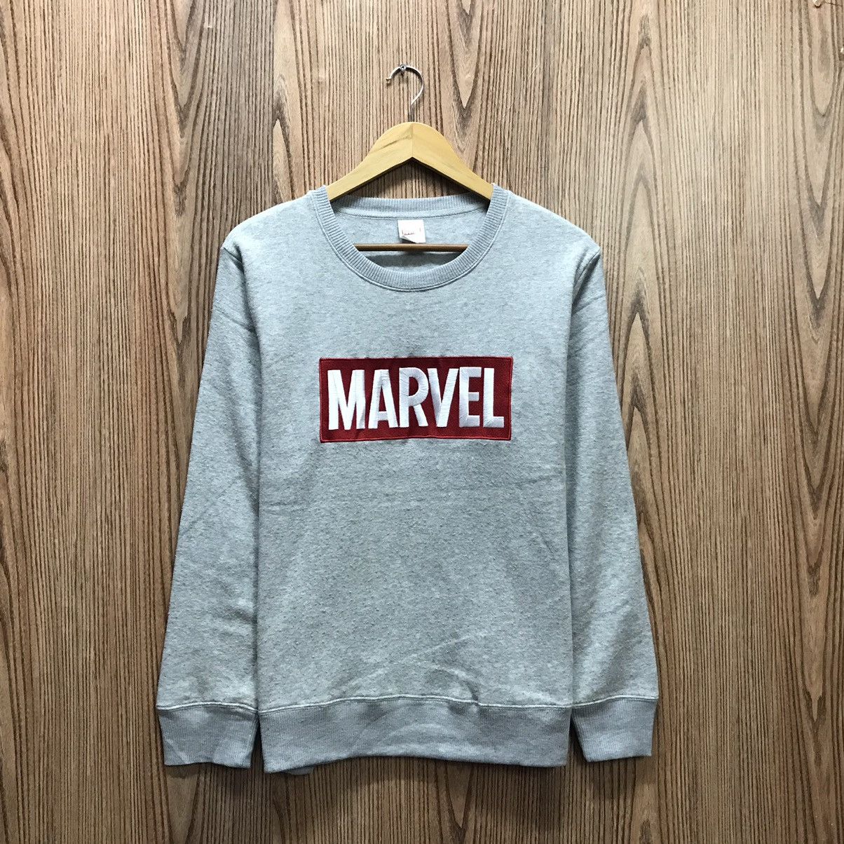 Vtg Marvel Box Logo Embroidery Sweatshirt Jumper Pullover