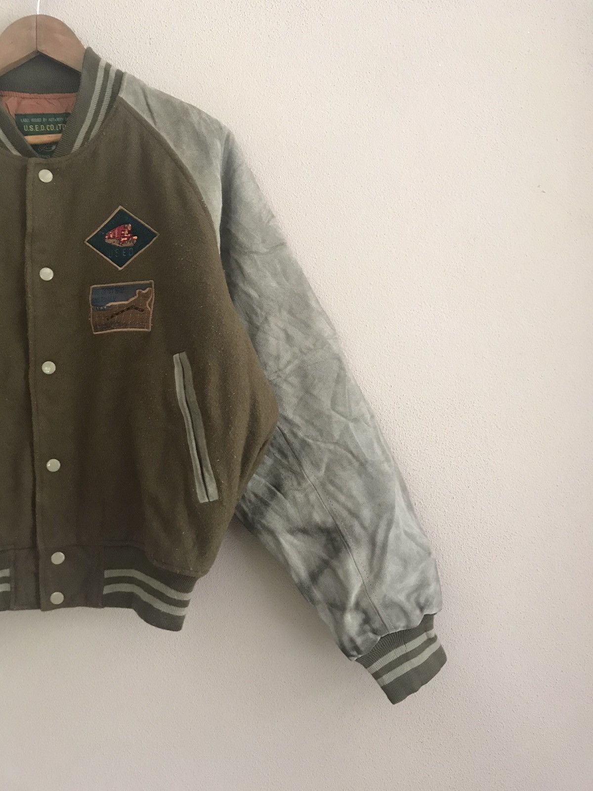 Vintage Wool varsity leather suede sleeve jacket Size US L / EU 52-54 / 3 - 3 Thumbnail