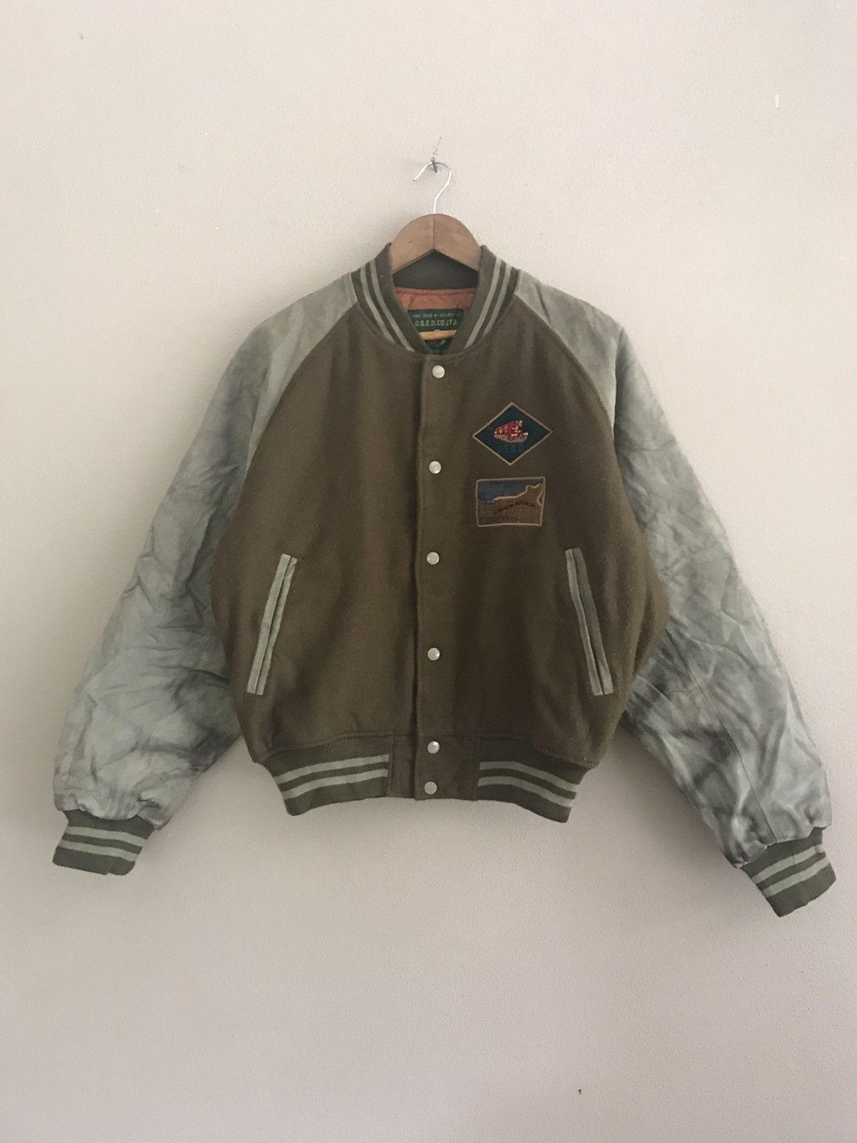 Vintage Wool varsity leather suede sleeve jacket Size US L / EU 52-54 / 3 - 2 Thumbnail