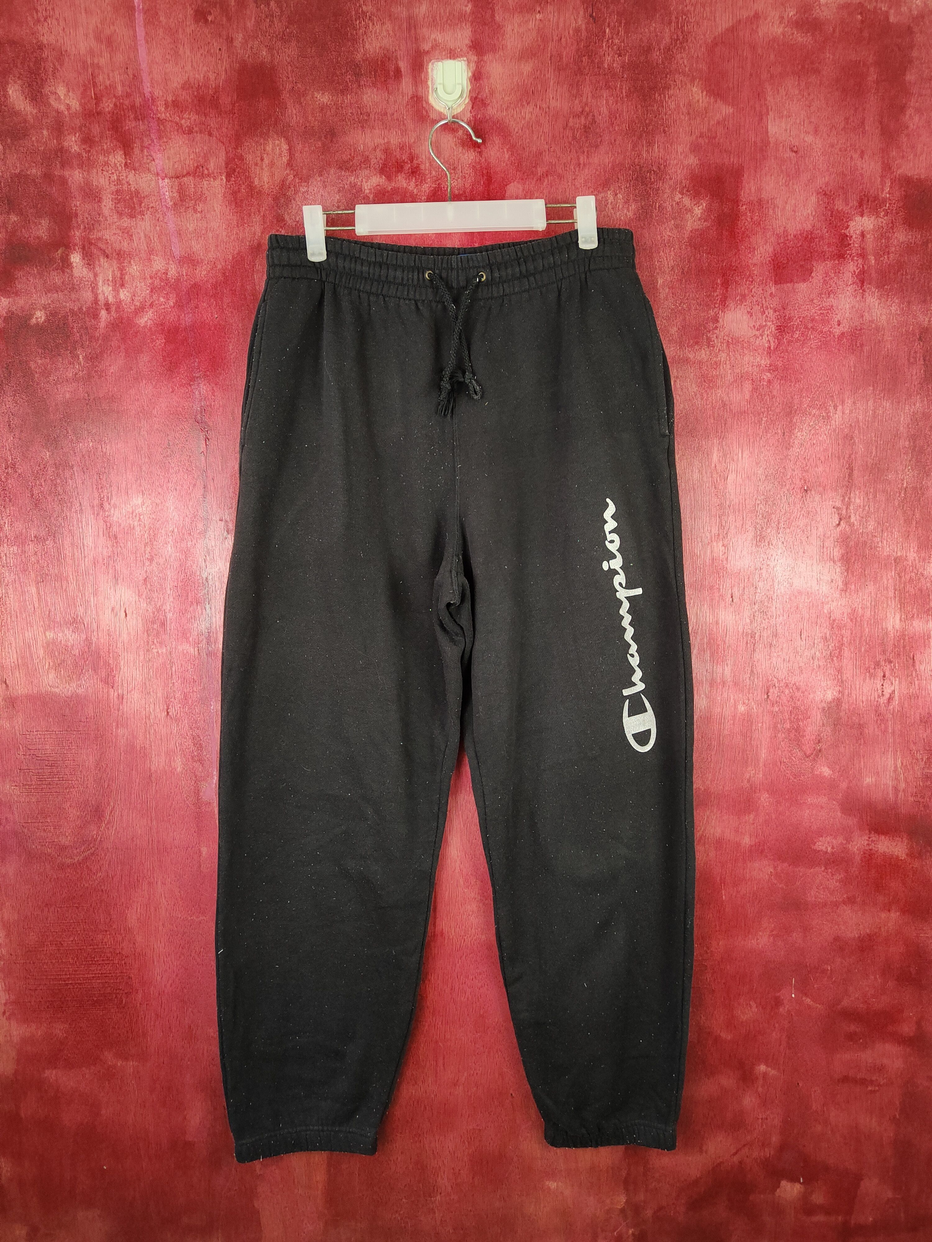 Champion × Vintage Champion Black Multi Pocket jogger Sweatpants #S541 Size US 31 - 1 Thumbnail