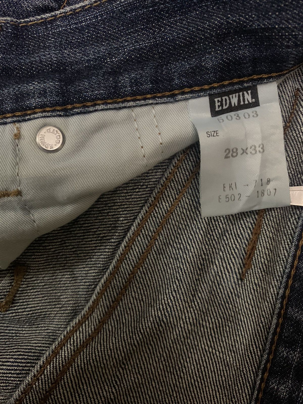 Edwin Vintage Edwin 503 Dark Blue Wash Distressed Grunge Jeans Size US 29 - 19 Thumbnail