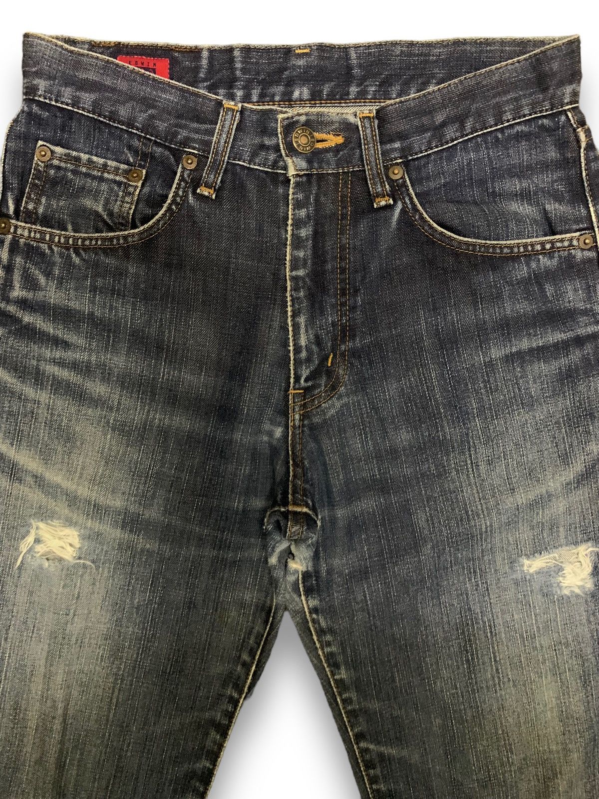 Edwin Vintage Edwin 503 Dark Blue Wash Distressed Grunge Jeans Size US 29 - 3 Thumbnail