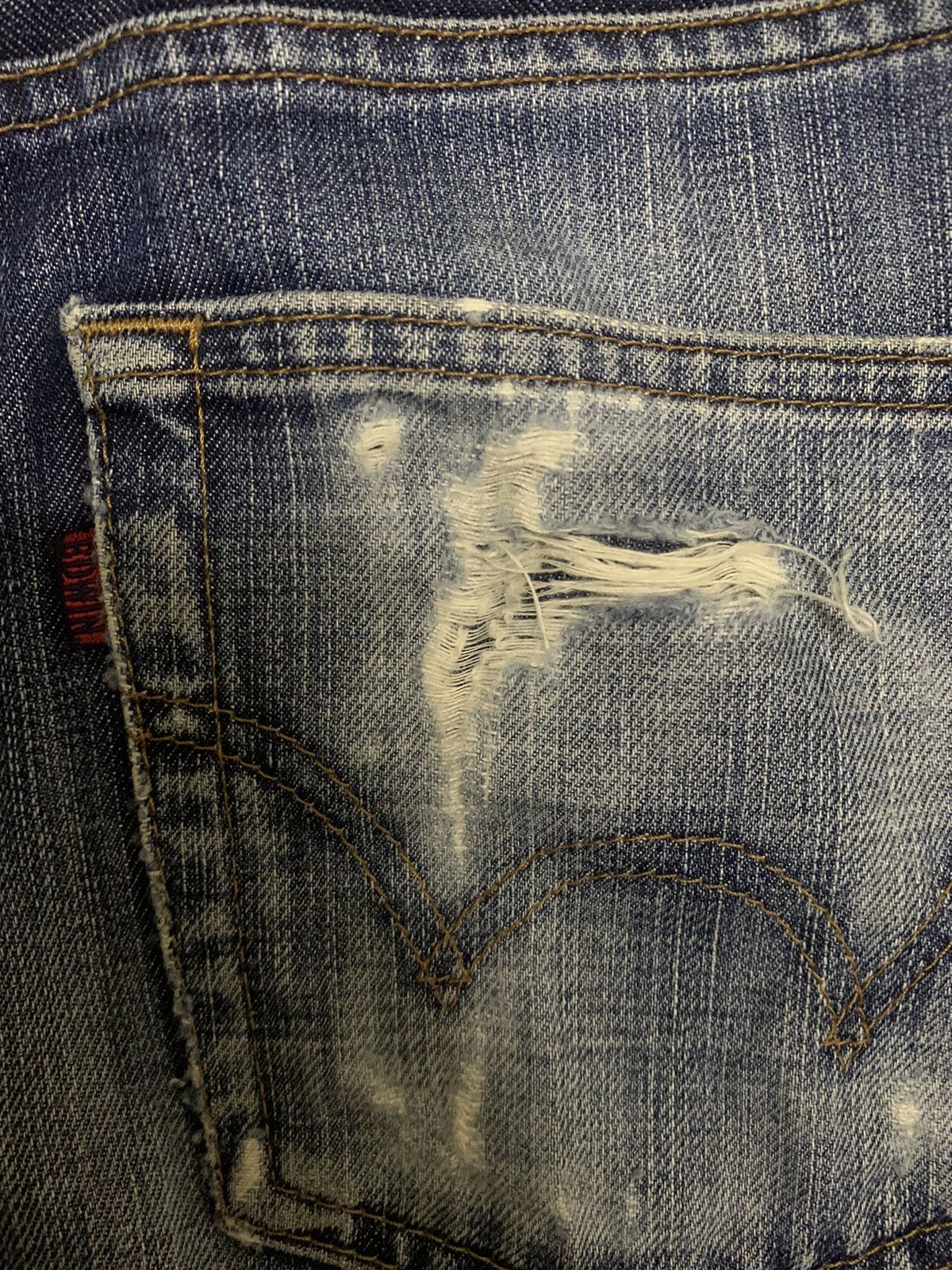 Edwin Vintage Edwin 503 Dark Blue Wash Distressed Grunge Jeans Size US 29 - 14 Thumbnail