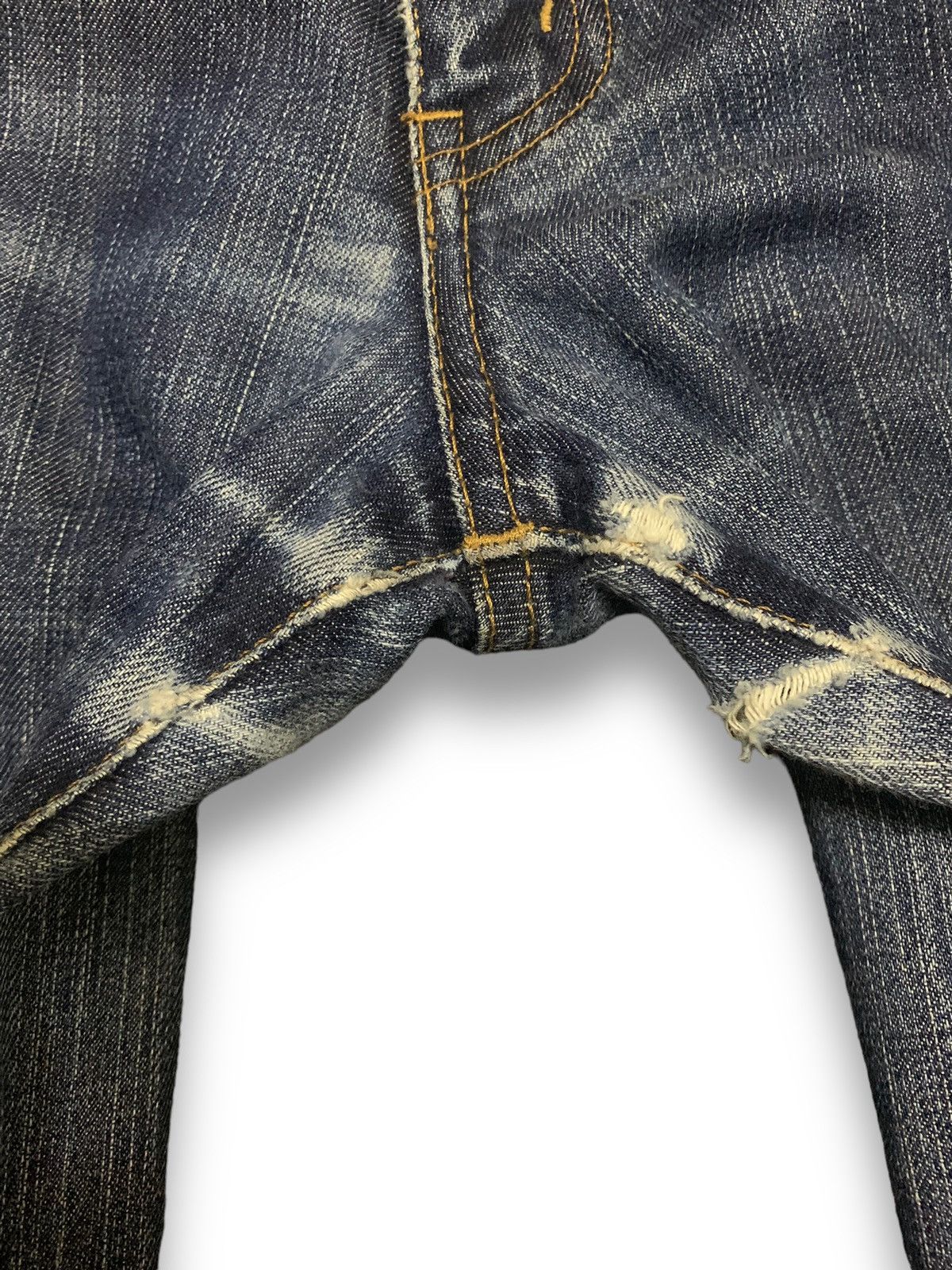 Edwin Vintage Edwin 503 Dark Blue Wash Distressed Grunge Jeans Size US 29 - 6 Thumbnail
