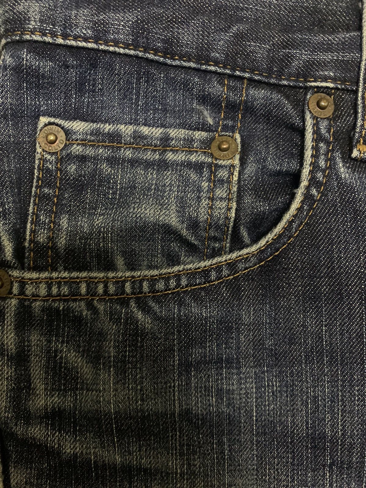 Edwin Vintage Edwin 503 Dark Blue Wash Distressed Grunge Jeans Size US 29 - 5 Thumbnail