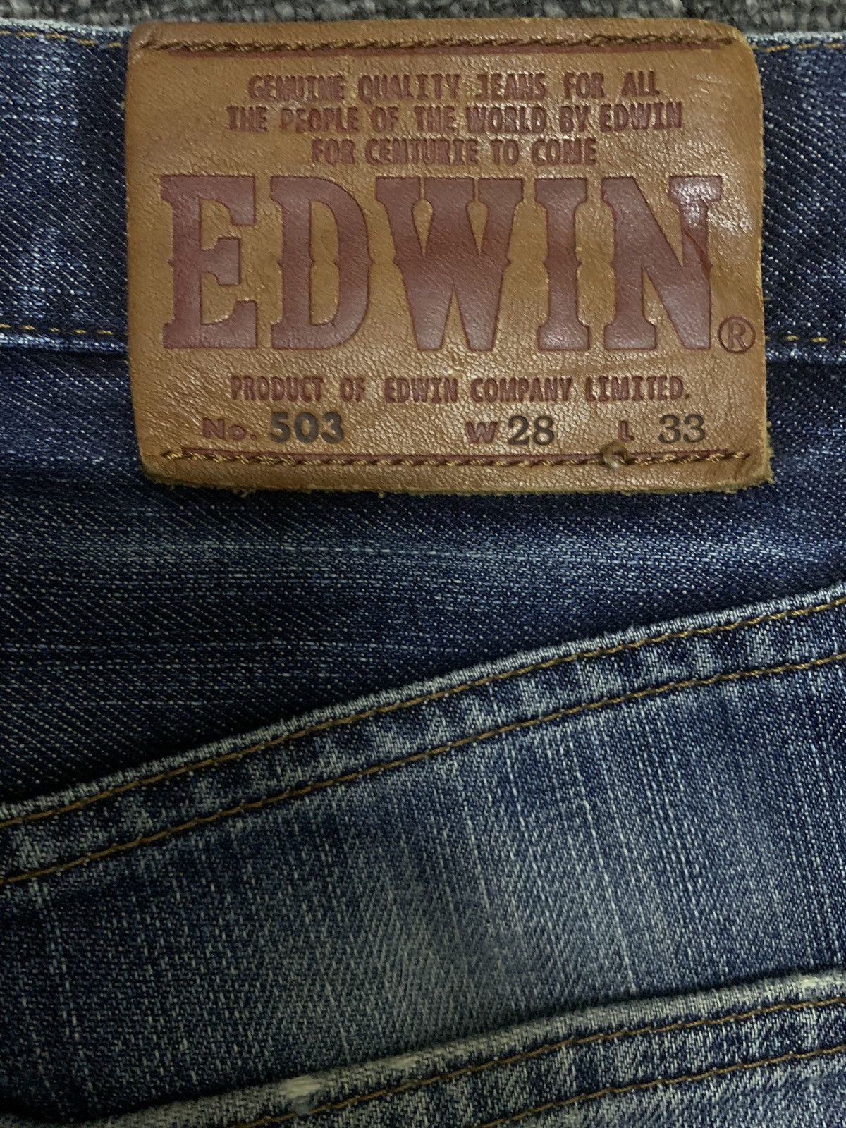 Edwin Vintage Edwin 503 Dark Blue Wash Distressed Grunge Jeans Size US 29 - 13 Thumbnail