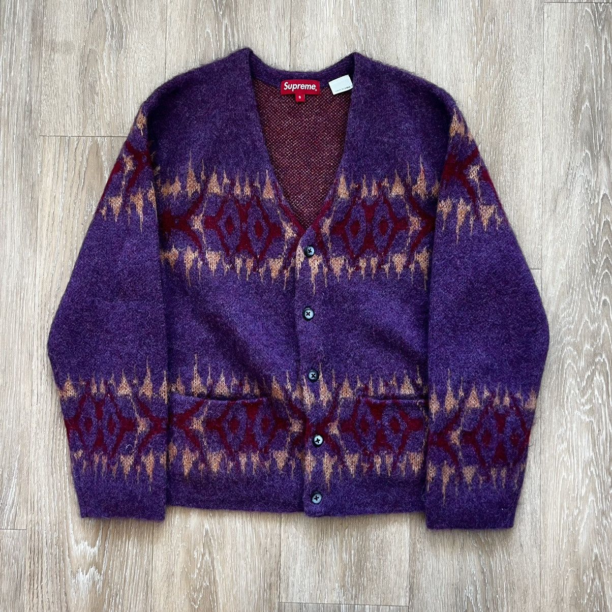 Supreme Supreme Abstract Stripe Mohair Cardigan | Grailed