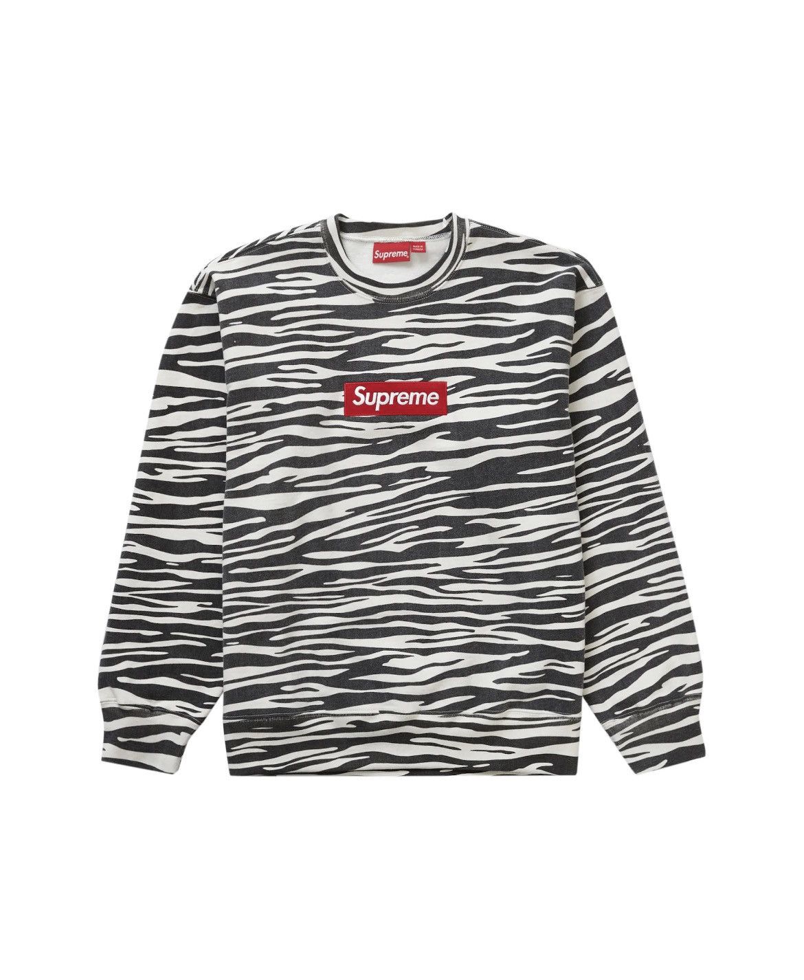 Streetwear × Supreme Supreme Zebra Box Logo Crewneck FW22 | Grailed