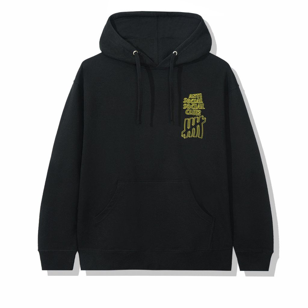 Anti Social Social Club × Undefeated DS yellow outlined ASSC X UNDFTD Black Hoodie Bape Kith kaws Size US M / EU 48-50 / 2 - 4 Thumbnail