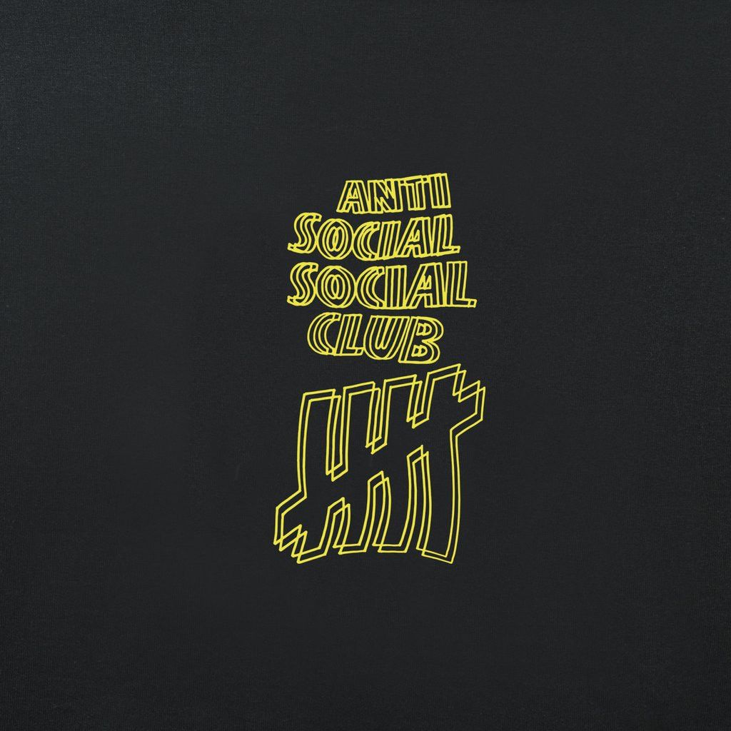 Anti Social Social Club × Undefeated DS yellow outlined ASSC X UNDFTD Black Hoodie Bape Kith kaws Size US M / EU 48-50 / 2 - 5 Thumbnail