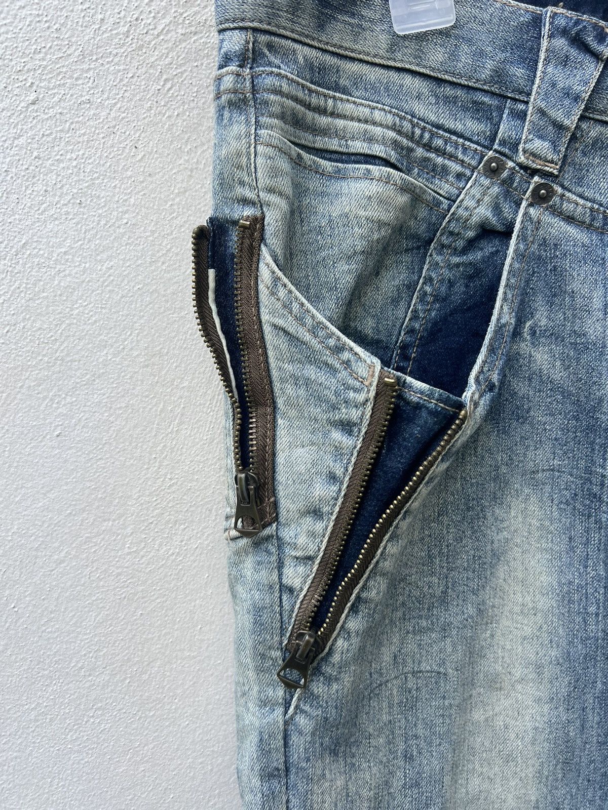 Vintage Vintage PPFM Japan Multi Zipper Stretch Denim Jeans Slim Size US 30 / EU 46 - 9 Thumbnail