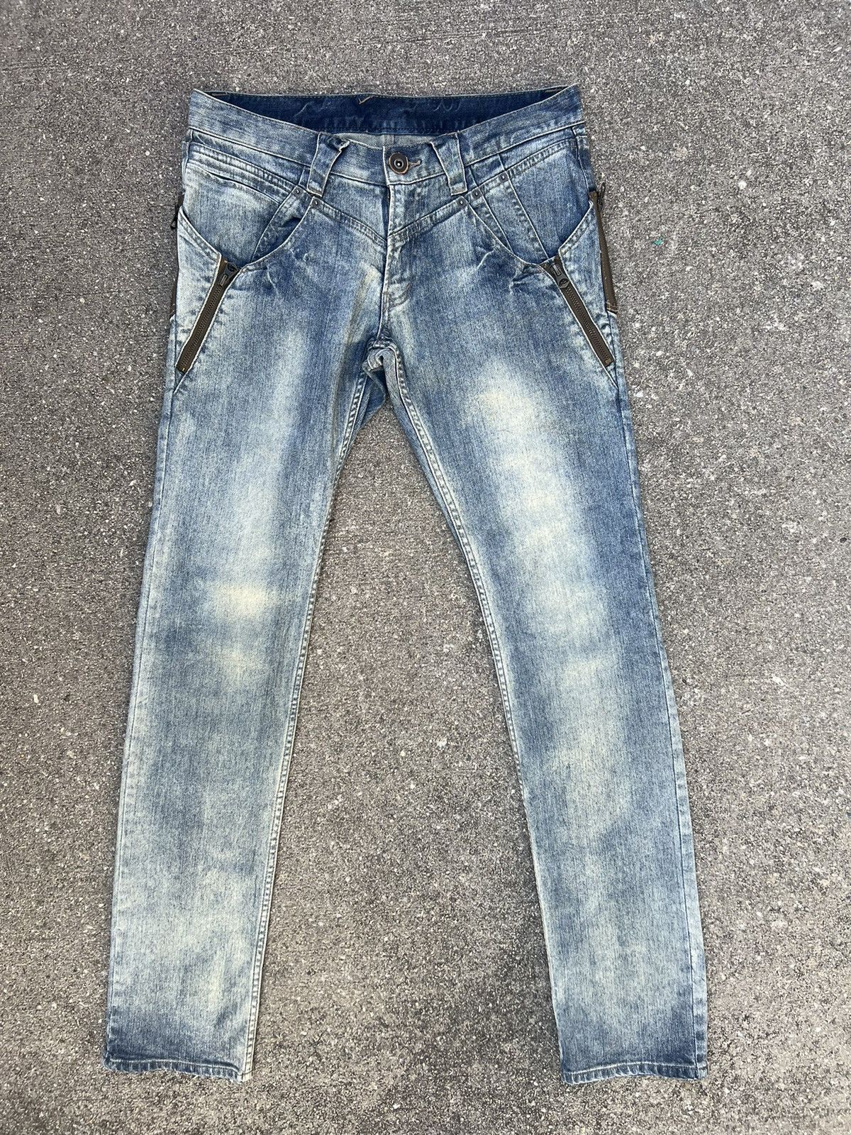 Vintage Vintage PPFM Japan Multi Zipper Stretch Denim Jeans Slim Size US 30 / EU 46 - 1 Thumbnail