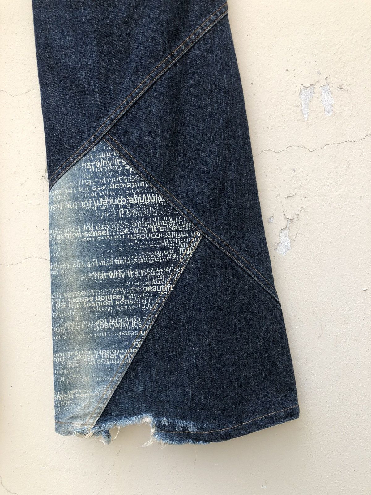Tornado Mart Vtg Tornado Mart Japan Stretch Patchwork Denim Bootcut Jeans Size US 32 / EU 48 - 23 Thumbnail